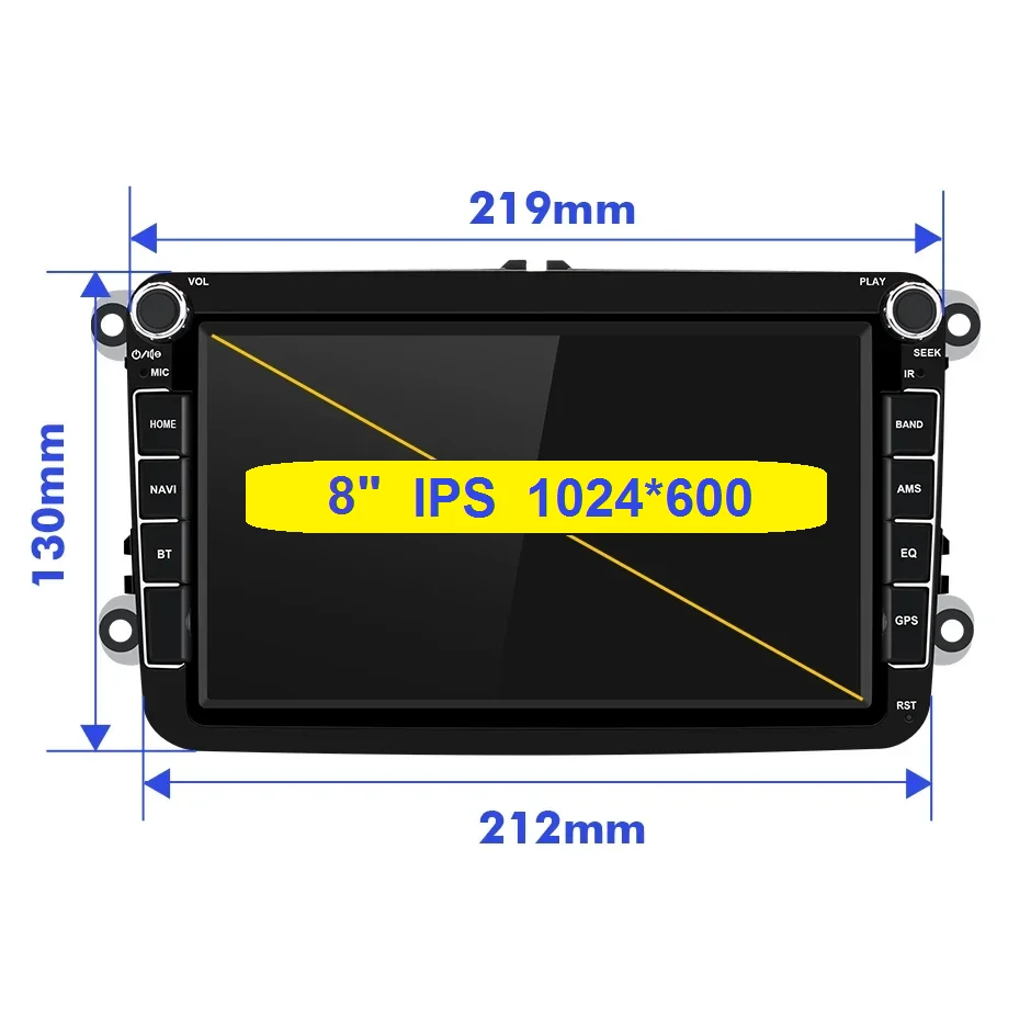 2 Din car radio Android 12 Multimedia For VW/Volkswagen/POLO/Golf/Skoda/Seat/Leon/Tiguan/PASSAT B6 B7 Auto GPS Carplay auto QLED