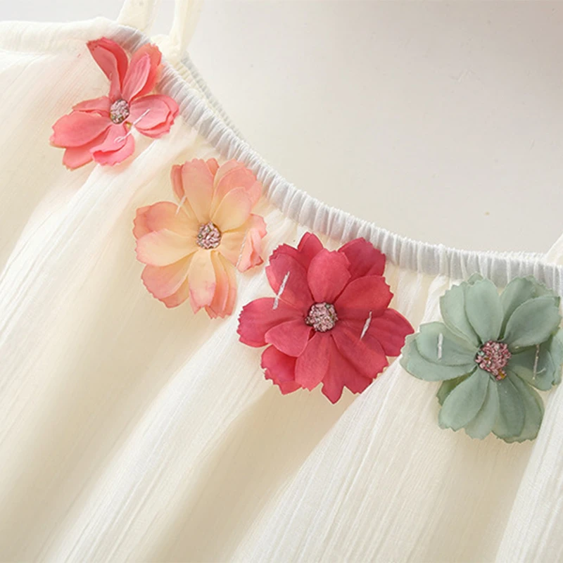 Conjunto de 2 piezas de ropa de verano para niño niña, vestidos coreanos de algodón sin mangas con flores para bebé + sombrero para el sol, vestido para niños, artículos para recién nacidos BC043