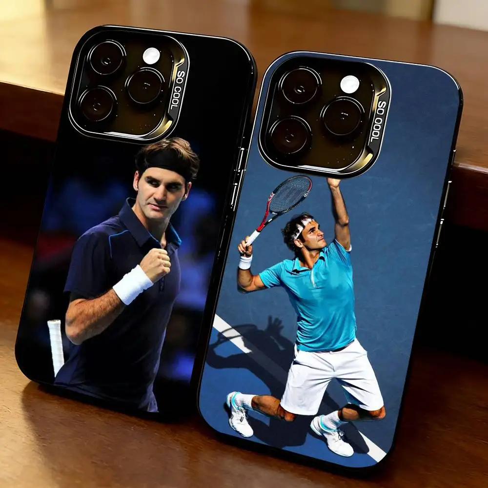 

R-Tennis Roger Federer-r Phone Case For iPhone 17,16,15,14,13,12,11 Plus,Pro Max,XS,Colorful Silver Phone case Funda Cover