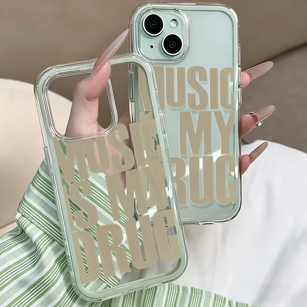 Musik ist meine Droge INS Handyhülle für Samsung Galaxy S26 Ultra S25 S24 Plus s22 s23 Plus FE A57 A54 A55 A35 A36 A37 5G Transparente Hülle – Detail 5