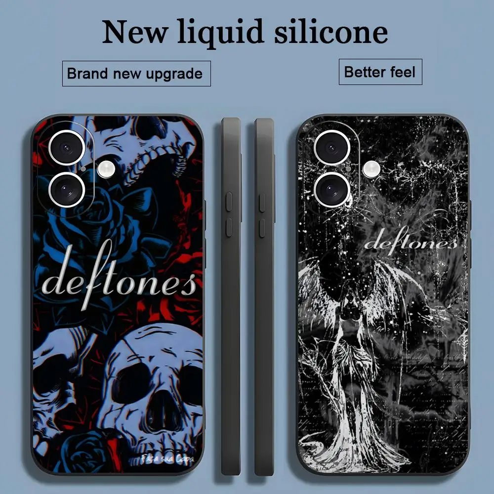 Hot D-Deft-ones Band Cool Phone Case For iPhone 17 16 15 14 13 12 11 X XR XS 8 Plus Mini Pro Max Soft black Shockproof Cover