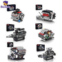 Mould King V8 V12 Engine Motorized Simulation Model Electrically Driven Building Blocks Technical Car Parts LSX454 10171 10088
