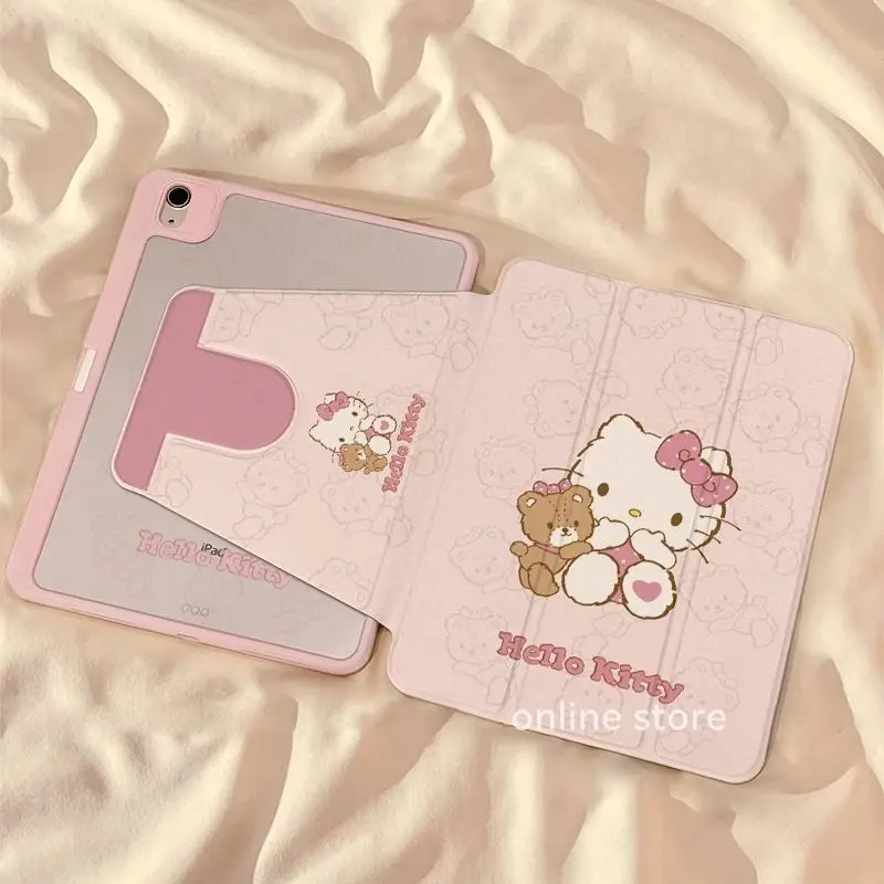 

New Acrylic Tablet Protective Case For iPad Pro 2024 13 Inch Mini 4 5 6 7 8.3 Air 4 5 6 10th Cute Hello Kitty Shockproof Cover