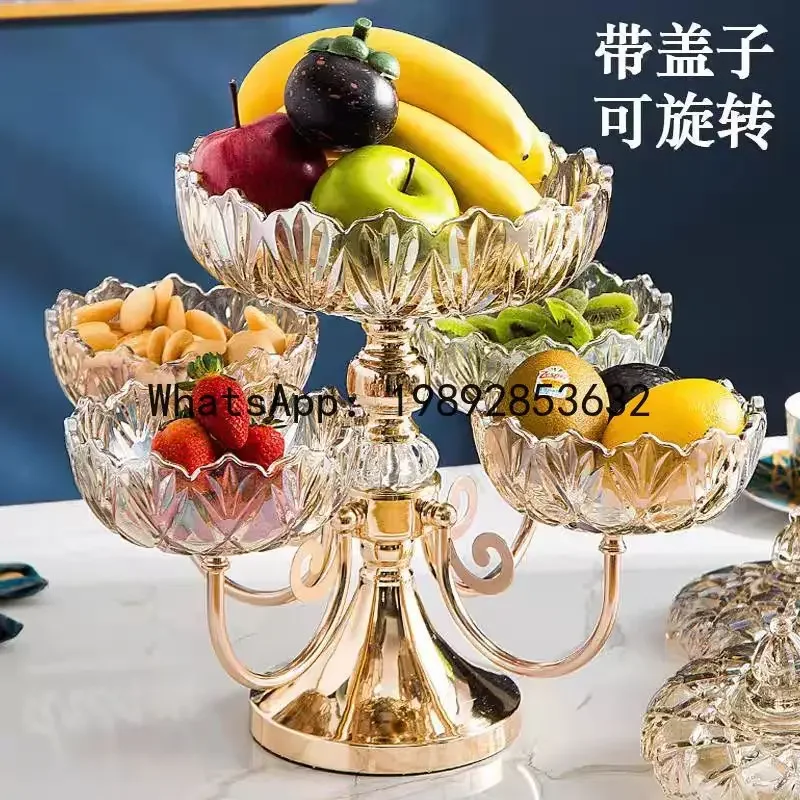 Picture 5: i5.11  fruit plate for home coffee table feng shui crystal multi-layered glass plate