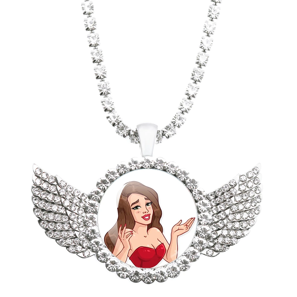 Collar con colgante de Ángel de la cantante Lana Del Rey, collares con foto redonda, regalos de joyería de cúpula de cristal, 25mM, novedad de 2023