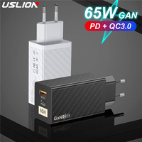 USLION 65W GaN Type C PD Charger 20W USB QC 4.0 QC 3.0 Quick Charge Fast Charging For iPhone 13 11 Pro Xiaomi 12 Samsung Etc