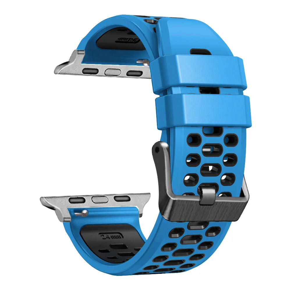 Watchbands For Apple Watch Strap Breathable Sports Silicone Bracelet Iwatch Series 9 8 7 6 5 4 3 44mm 42mm SE 45mm Ultra 2 49mm