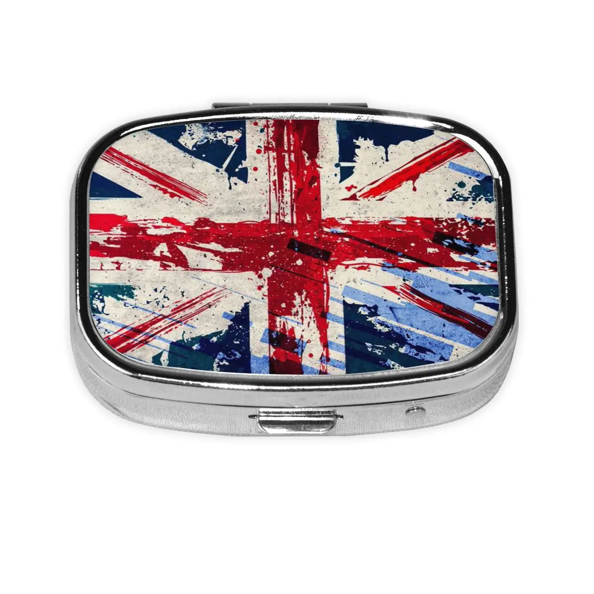 

British Flag Mini Portable Pill Case 2 Grids Union Jack UK United Kingdom Proud Medicine Holder Storage Case Pill Box For Travel