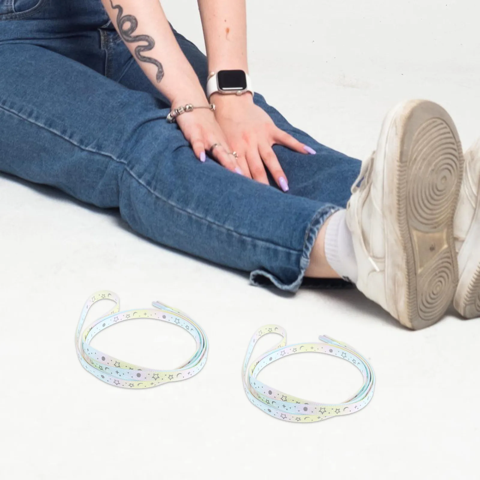 

Reflective Galaxy Shoelaces Up Laces for Sneakers Flat Sport Shoe Accessories Glow in The Dark for Men