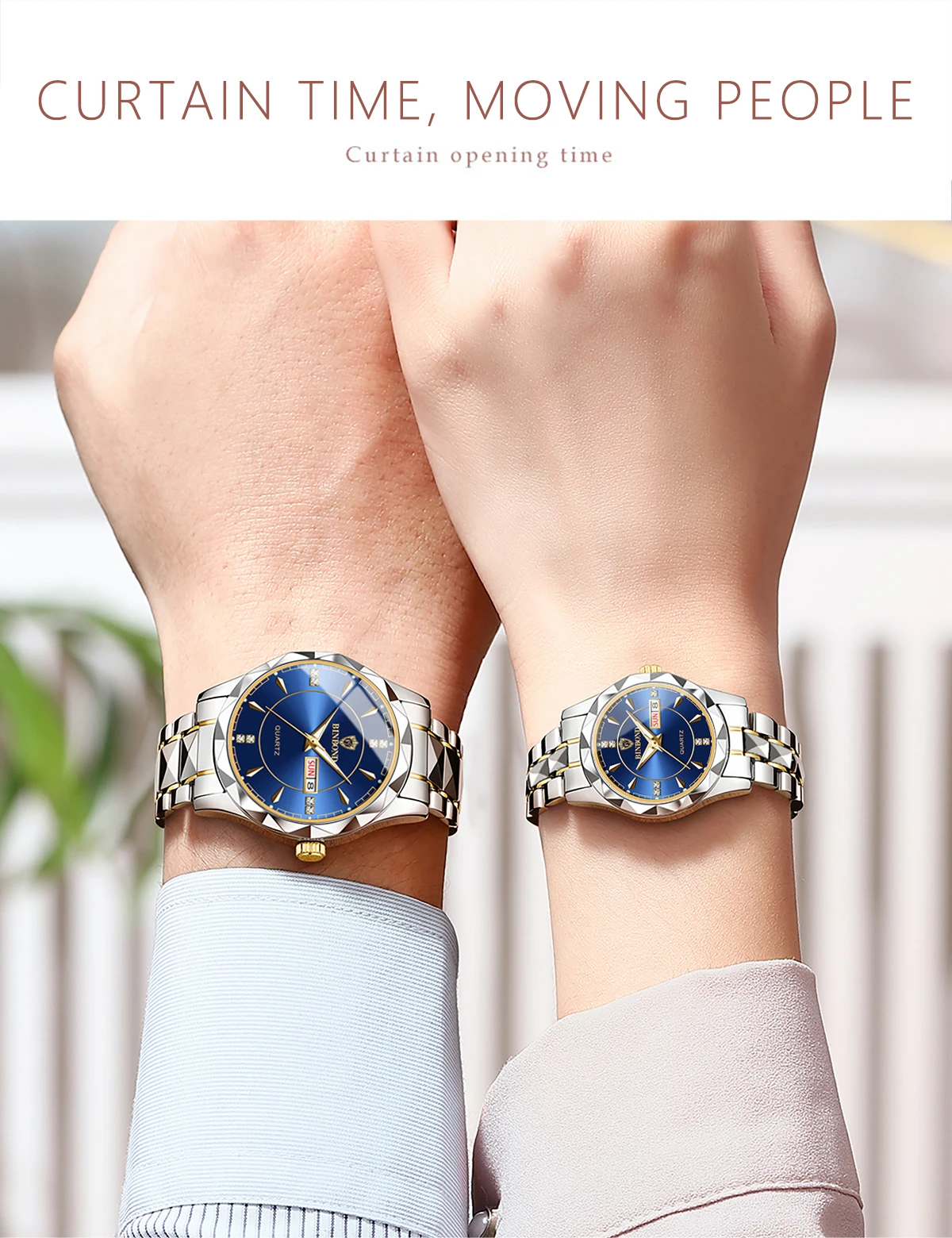 BINBOND Luxus-Quarz-Armbanduhren für Damen, leuchtend, wasserdicht, Wochenanzeige, automatisches Datum, Damenuhren, modisch, lässig, Reloj – Detail 14