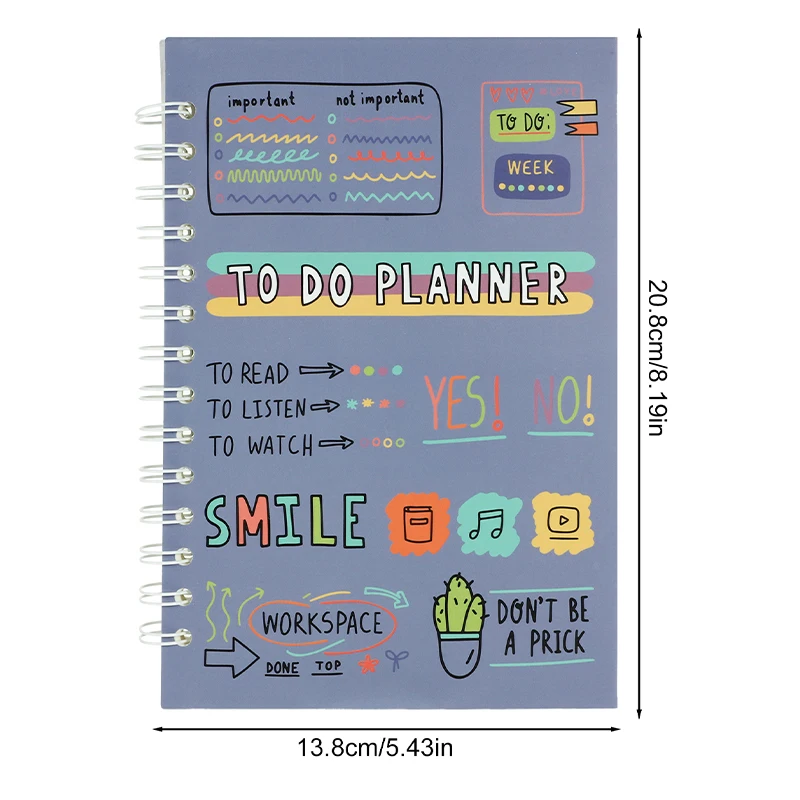 Undated Weekly Planner Weekly Goals Notebook A5 To Do List Planner  Habit Tracker Journal with Spiral Binding