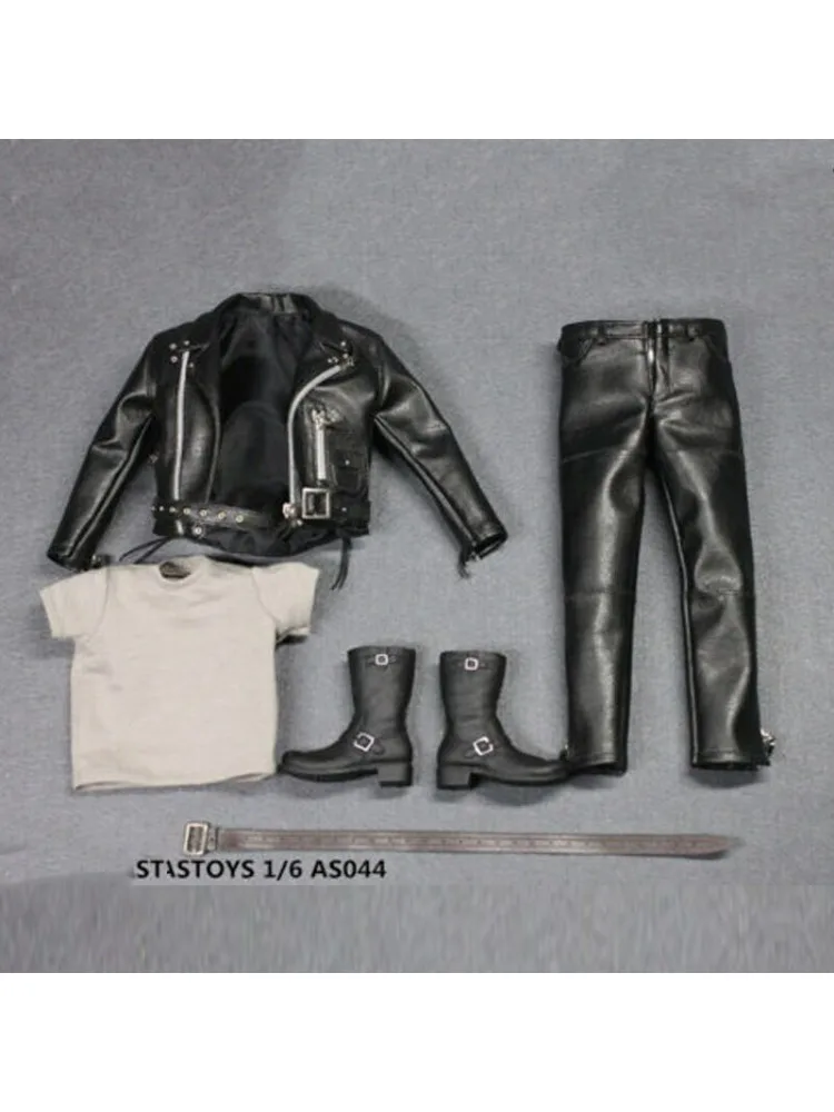 Male Soldier 1/6 Pu Leather Jacket Punk Costume Willow Nail Loose Coat Clothing Model for 12in Action Figure Tbl JIAOUOL Doll