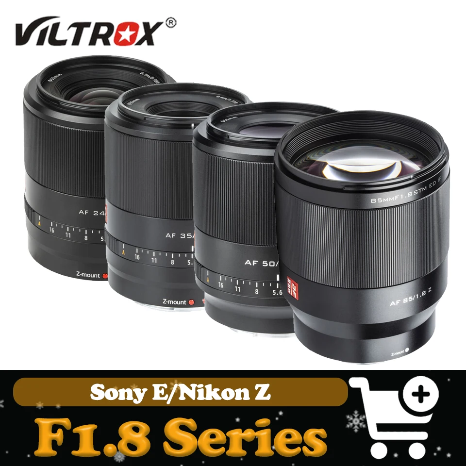 

Viltrox 24/35/50/85 мм F1.8 объектив с автофокусом, полнокадровый объектив с большой диафрагмой, совместимый с Sony E Nikon Z