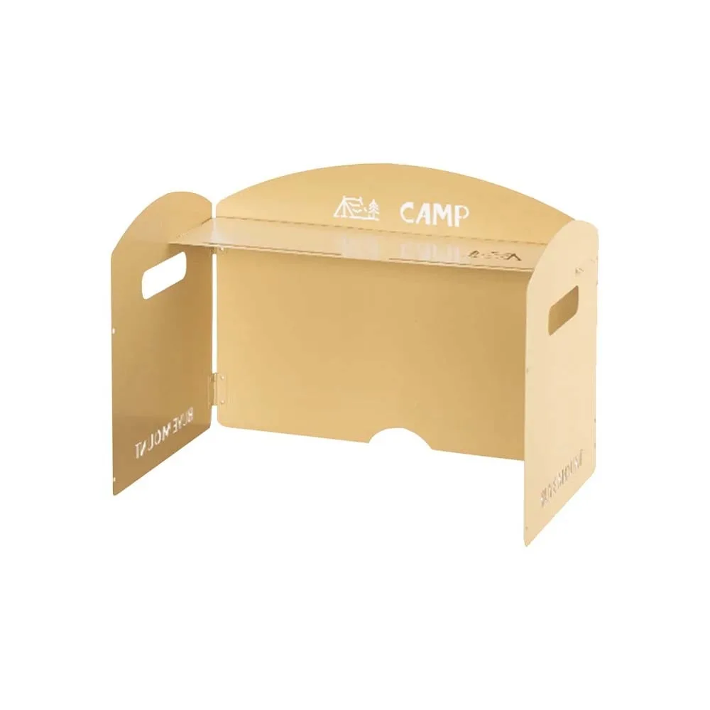 with Storage Bag Windproof Stove Wind Shield Tri-fold Large Cookware Windshield Solid Color Steel Cooker Wind Protection Hiking