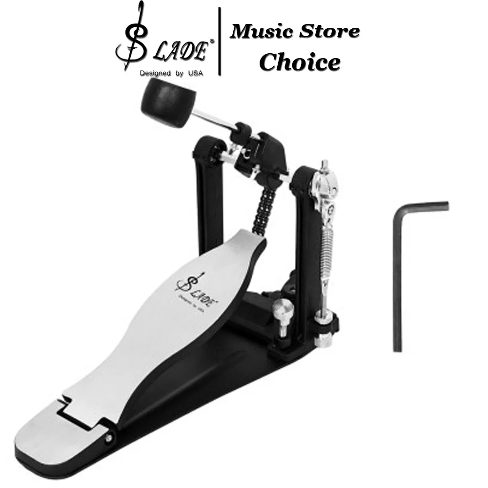 SLADE Electronic Drums Drum Foot Pedal Portable Pedal Chain Anti Slip Aluminum Alloy Dual Chain Drum Ideal Electric for Drum Set