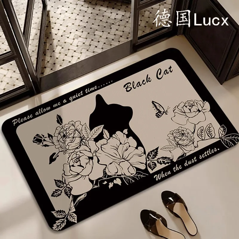 

Germany Lucx bathroom floor mat French retro diatom mud toilet door non-slip foot mat absorbent carpet household