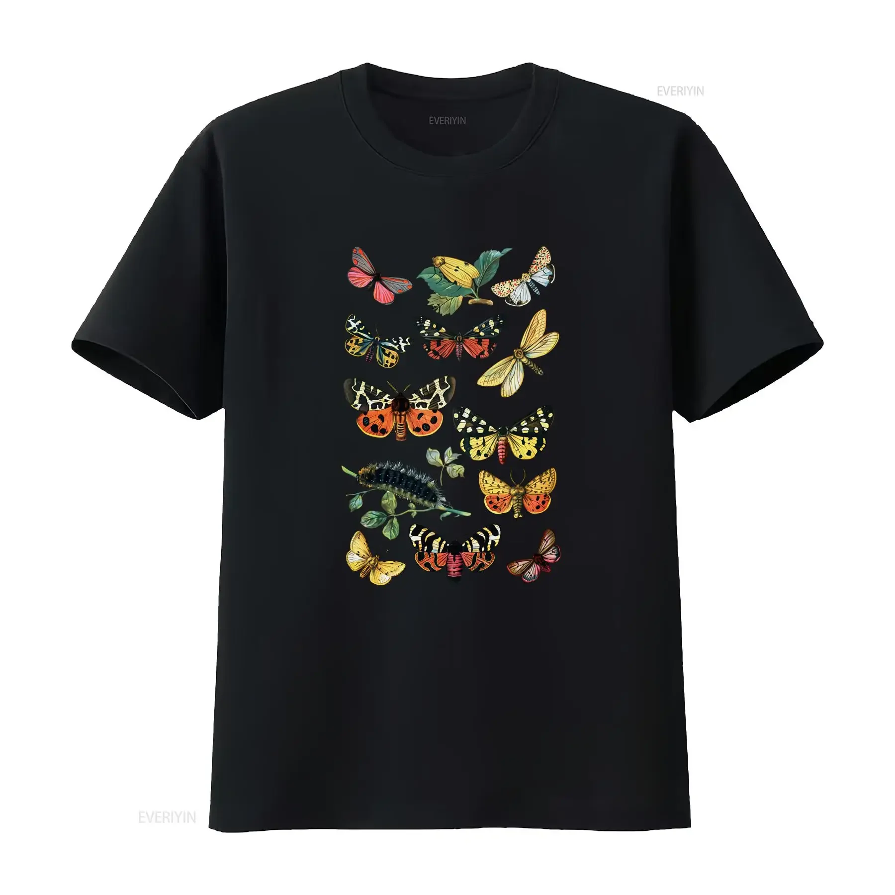 EUROPEAN BUTTERFLIES t shirt Nature vintage graphic illustration Insects ArT vintage Washed fashion homme Unisex Slightly