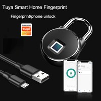 Bluetooth Smart Fingerprint Padlock Tuya App Control Padlock Cabinet Lock Dormitory Anti-Theft Bag Luggage Lock USB Rechargeable