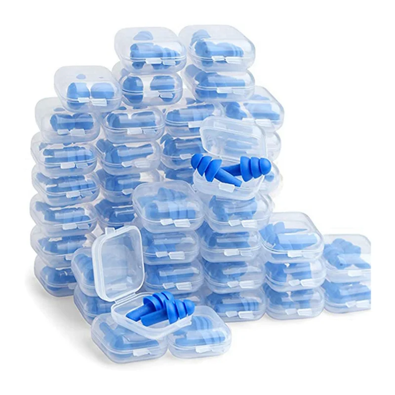 ABKN-Soft Silicone Earplugs Waterproof Swimming Ear Plugs Reusable Noise Reduction Sleeping Ear Plugs Hearing Protector