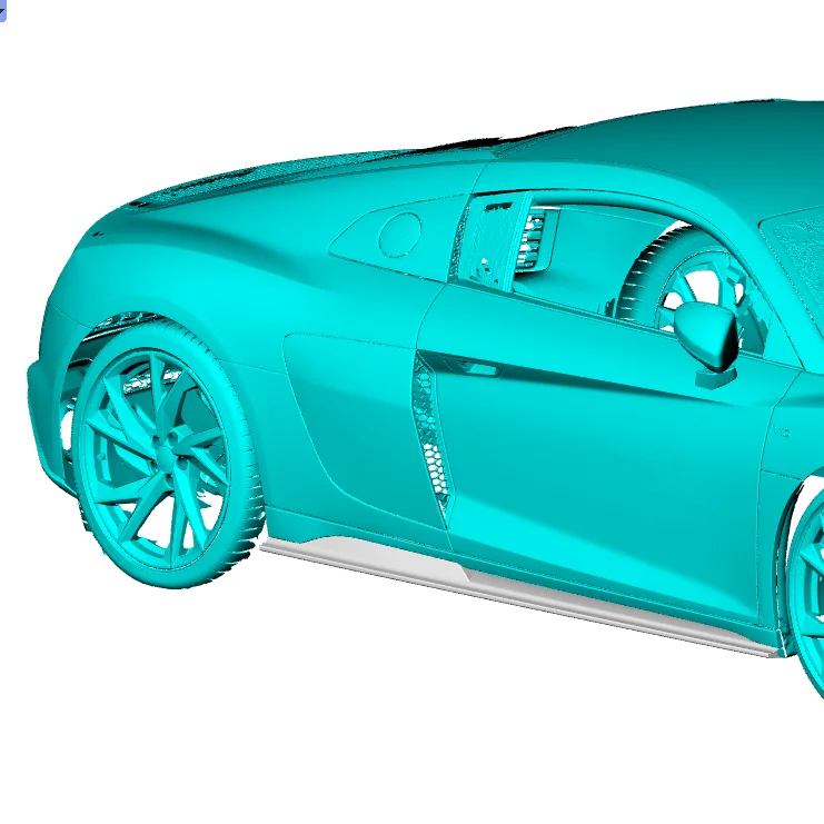تصميم مخصص R8 تنورة جانبية من الكربون الجاف تمديد لأودي R8 V10 GT أداء كوبيه 2-Door 2023