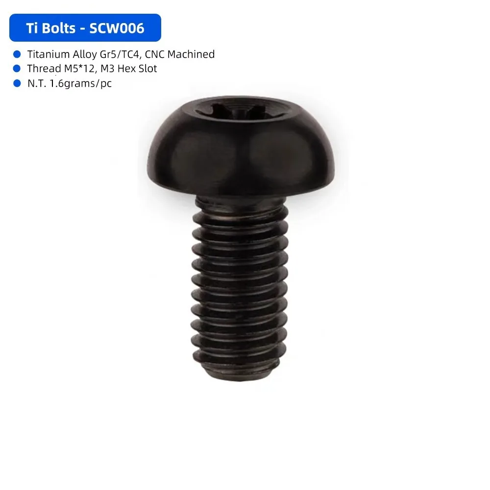M5x12 Titanium Bolt TC4 Titanium Ultralight Weight Bicycle Braking Disc Screws T25 Torx TC4 Ti Screws Disk Brake Assembly - view 2