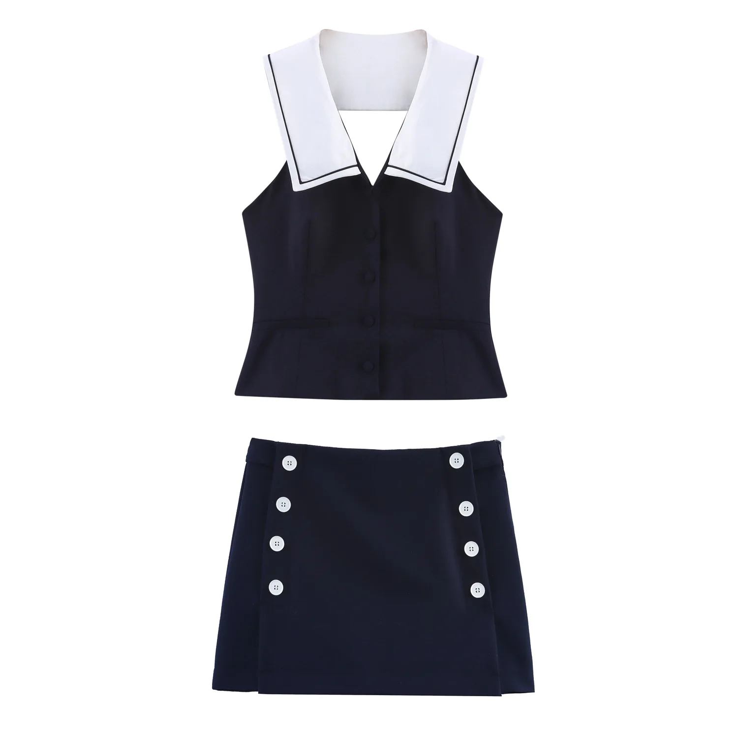 

Korejepo Foreign Wholesale Summer New European American Style Double Row Buckle Decoration Fashionable Versatile Skirt Pants