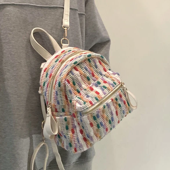 Zaino piccolo per maglieria arcobaleno moda Unisex 2023 primavera estate nuovo tutto-fiammifero Casual tutto-fiammifero Unisex versione coreana