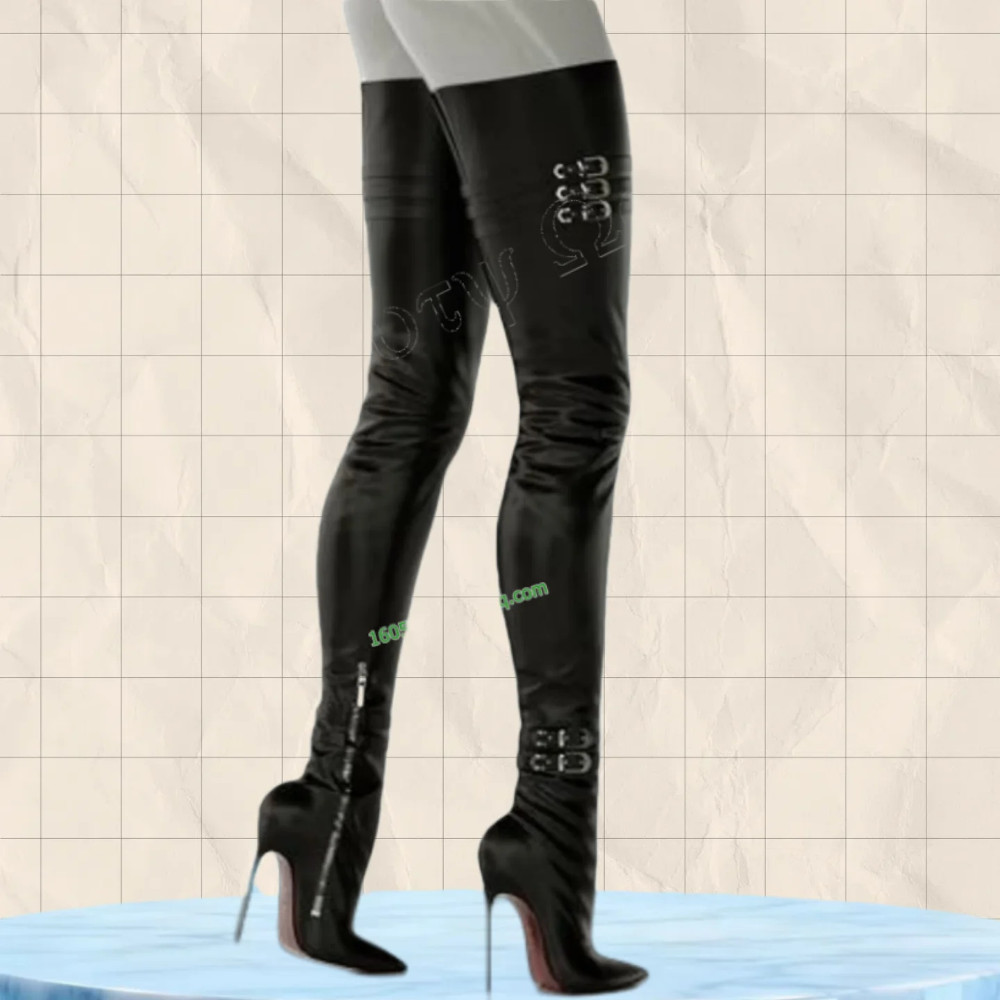 

Black Stilettos Heel Long Boots Patent Leather Thigh High Pointed Toe High Shoes for Women High Heels Shoes Zapatos Para Mujere