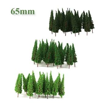 10pcs Pine Trees Model Trees 65mm 3 Different Greens For N / OO Gauge Railway Railroad Layout Scenery Decoration