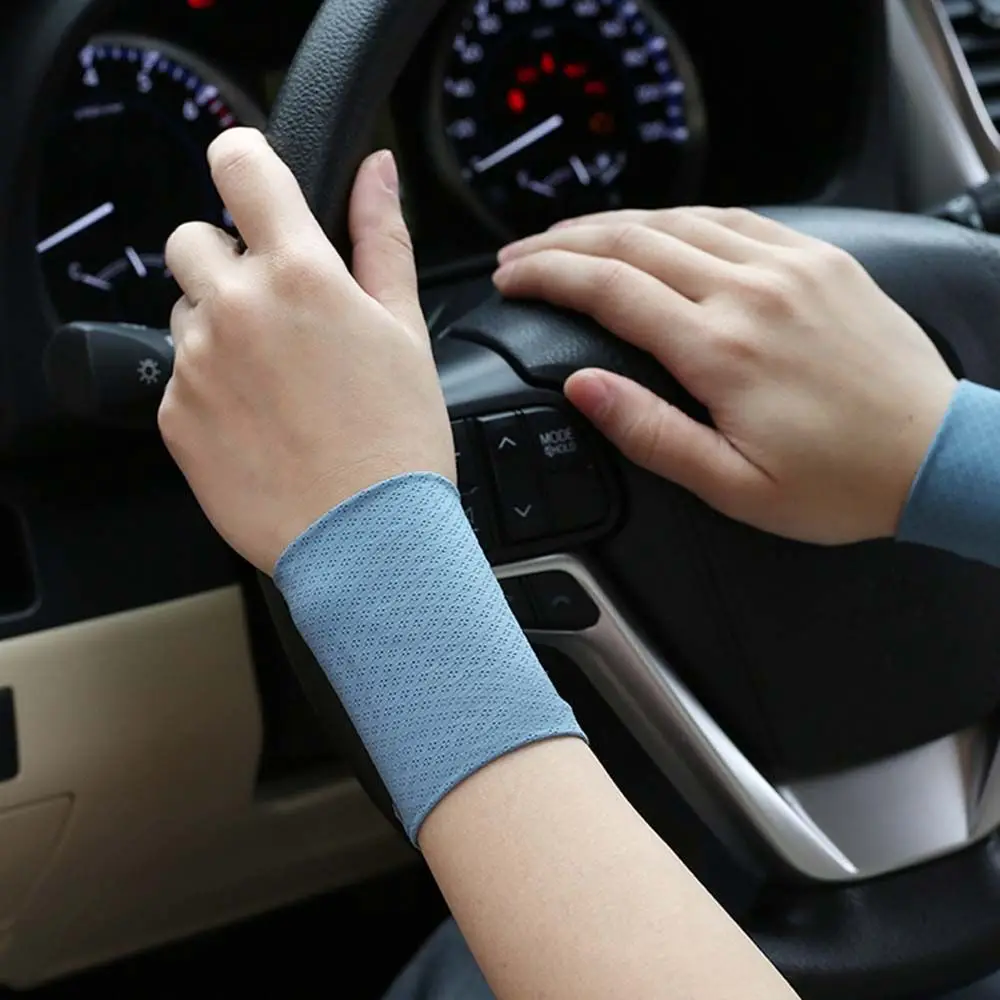 Solid Color For Men Women Outdoor Elastic Wrist Cover Sports Wristband Ice Silk Sleeves Cycling Arm Sleeves Sunscreen Wrist