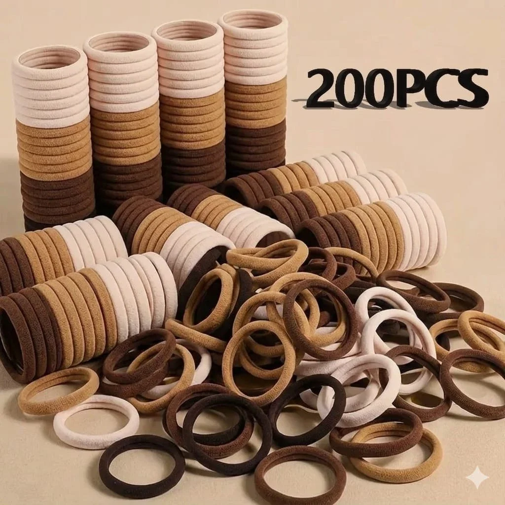 200 Stück Haarschmuck für Frauen und Mädchen, einfache Haarbänder, Haarseile, Haargummis, einfache und modische Nylon-Haargummis
