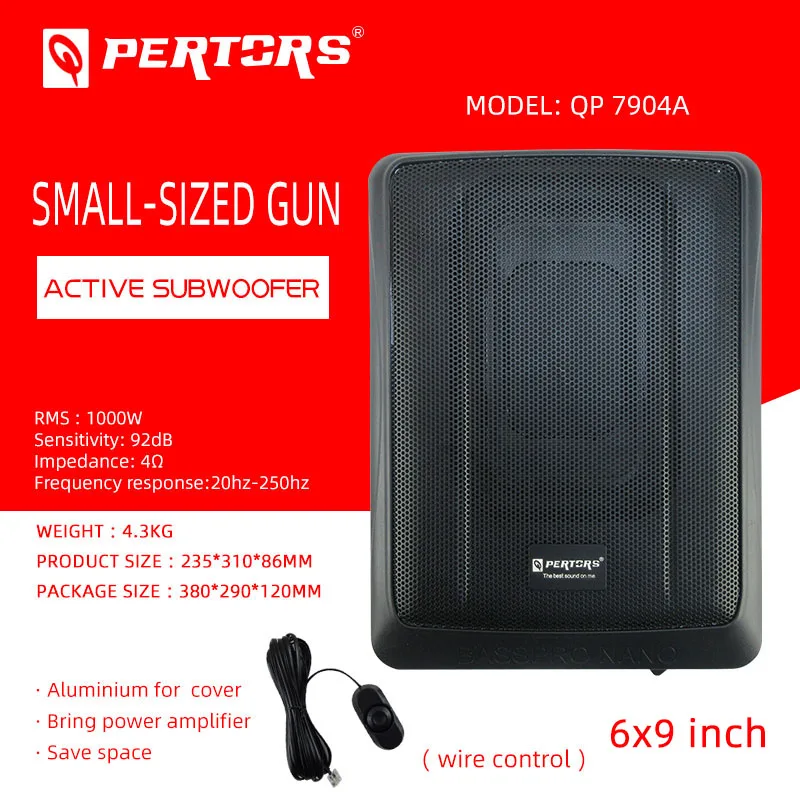 

1000W Ultra-thin 6*9inch Car Audio Active Subwoofer Built-in amplifier Car Seat Subwoofer (Tweeter and Bluetooth optional)