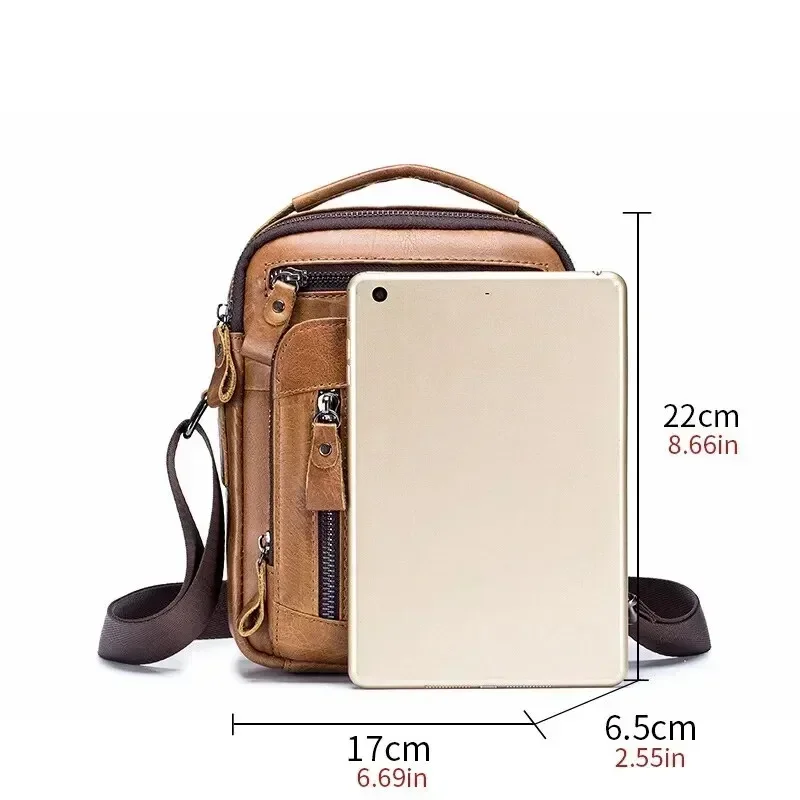 Genuine Leather Men's Shoulder Bags Messenger Bag for Men Crossbody Bags Small Man Designer Handbag Male