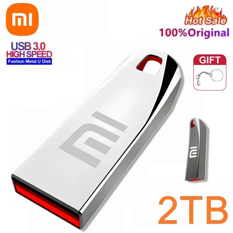 2023 Xiaomi U Disk 2TB Metal High Speed Portable Pen Drive USB 3.0 Computer Laptop 1TB Waterproof Flash USB Drive Type-C Adapter