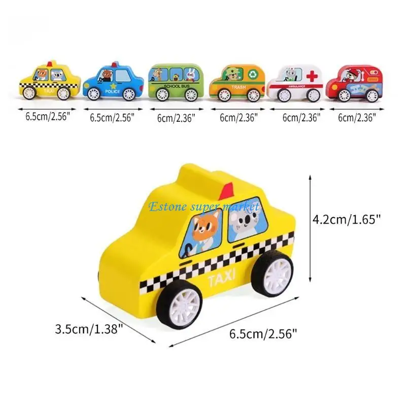 090B Ambulanza Veicolo Tirare Indietro Auto Giocattolo per Apprendimento Precoce Modello Veicolo per Ragazzi