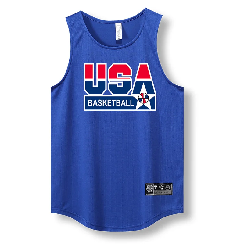 2025 Basketball Loose Men Running Vest Outdoor Street Gym Sleeveless Letter Print Shirt Quick Dry Fitness Bodybuilding Tank Tops image 3