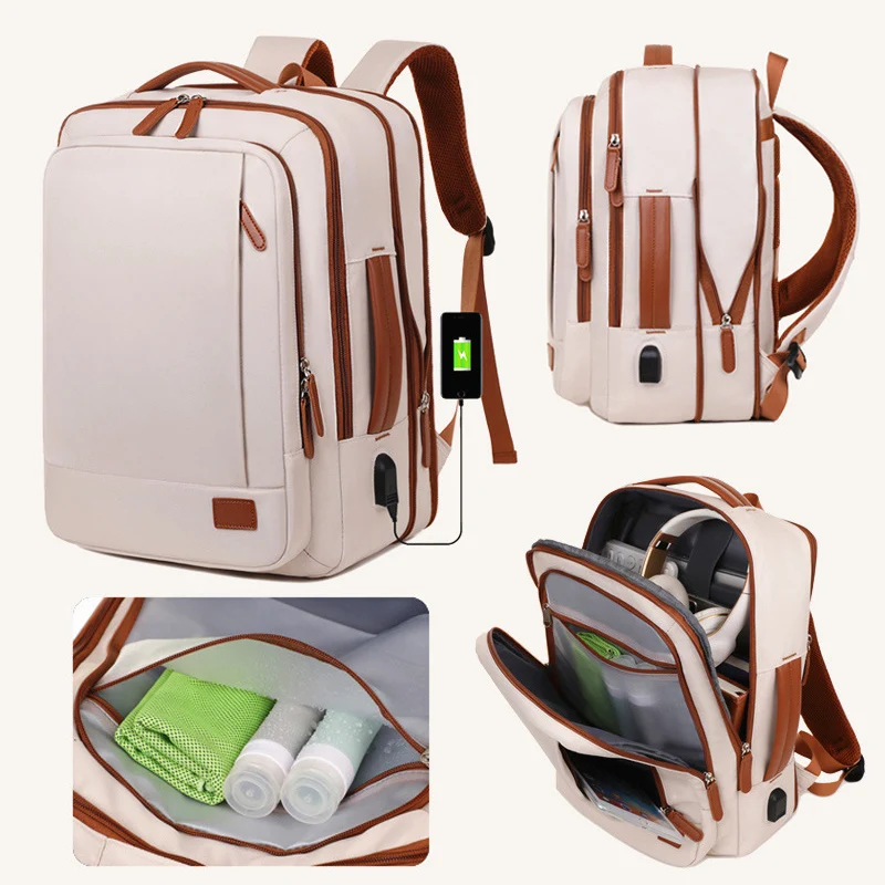Women Business Backpack Waterproof Laptop Computer Pack Weekender Commuter Bag With USB Port College Student Bags Travel Daypack