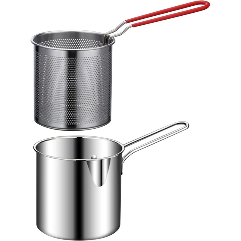 Frying Pot Deep Fryer Pot With Basket Stainless Steel Deep Fryer For Frying Fish Shrimp Chicken And Fries