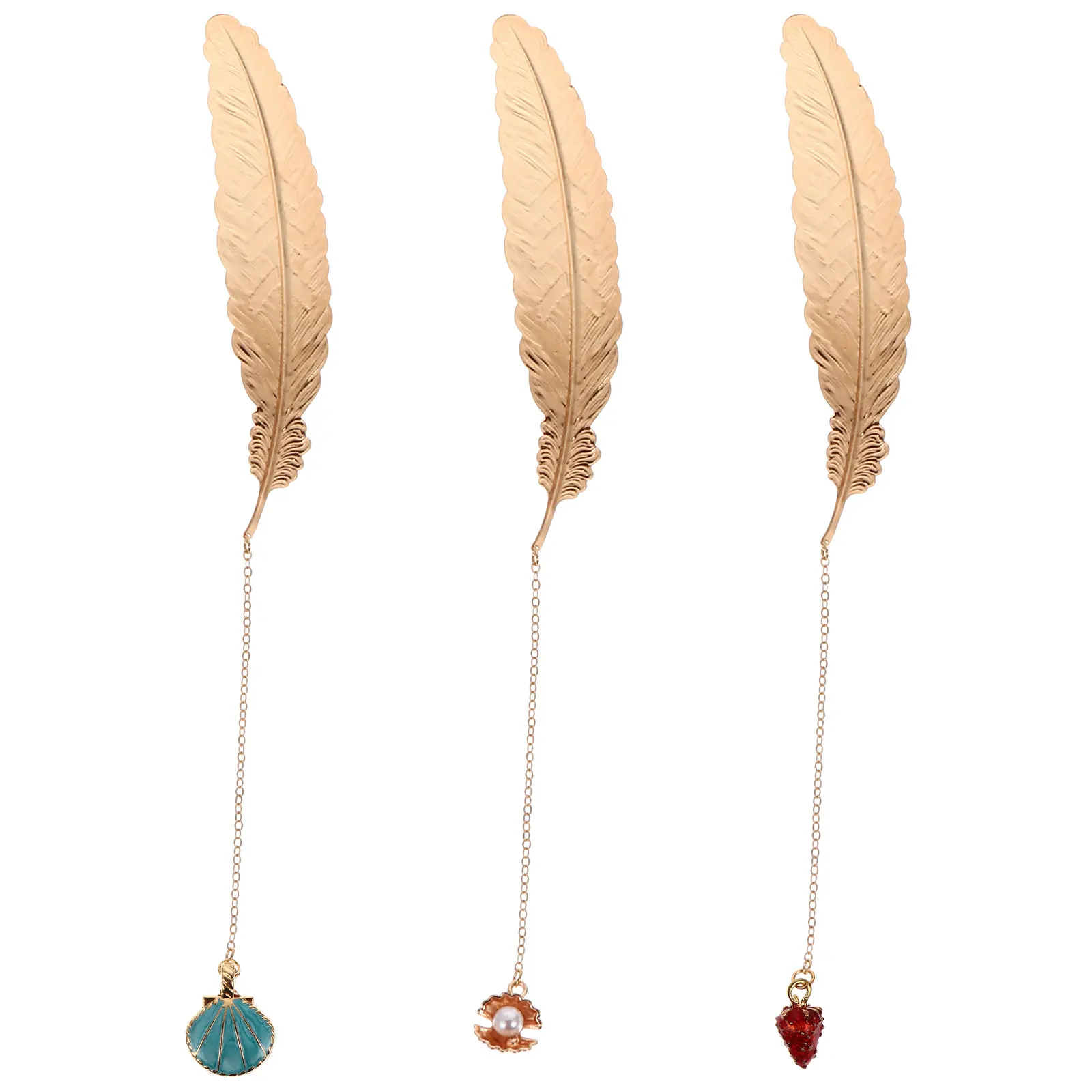 3pcs Bookmark Alloy Reading Pendant Elegant Retro Decorative Pattern Chinese Style Sturdy Practical