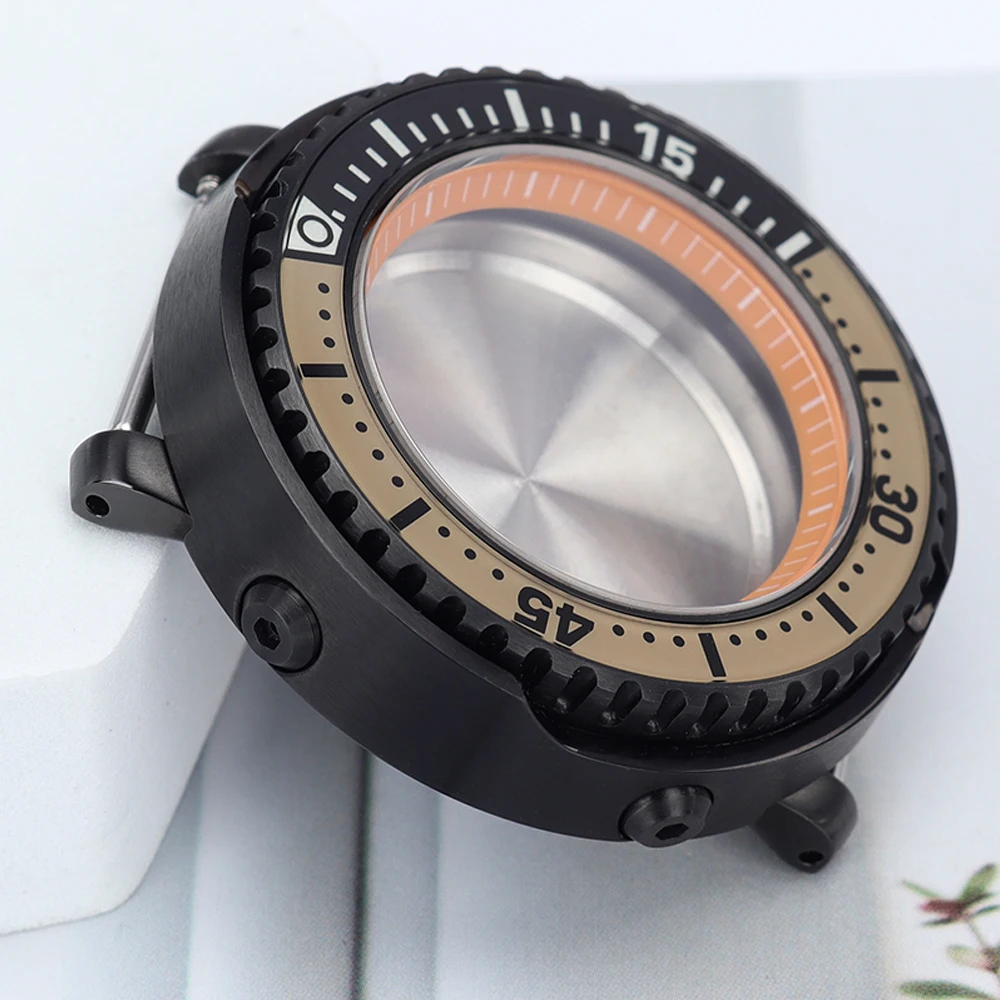 

NH36 43mm Diving Watch Case 3.8 Crown C3 Luminous Bezel For Tuna Canned Seiko NH34 NH35 NH36/38 Movt Sapphire 20ATM Replace Case