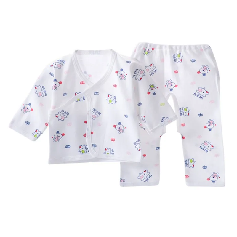 Infant Baby Cotton Pajamas Set Long Sleeve Sleepwear Breathable Cartoon Animal Pattern Outfits 0-3 Monthes Baby