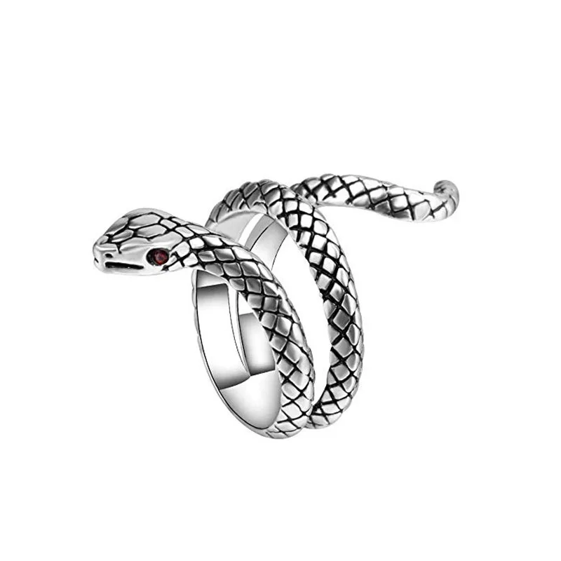 Trendy Personality Punk Snake Rings For Women Lady Resizable Size Rings Party Jewelry Charm Gifts