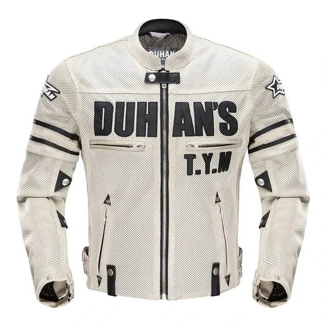 

DUHAN Summer Motorcycle Jacket Men's Breathable Chaqueta Moto Jacket Mesh Riding Jacket Motorcycle With Removable Protector