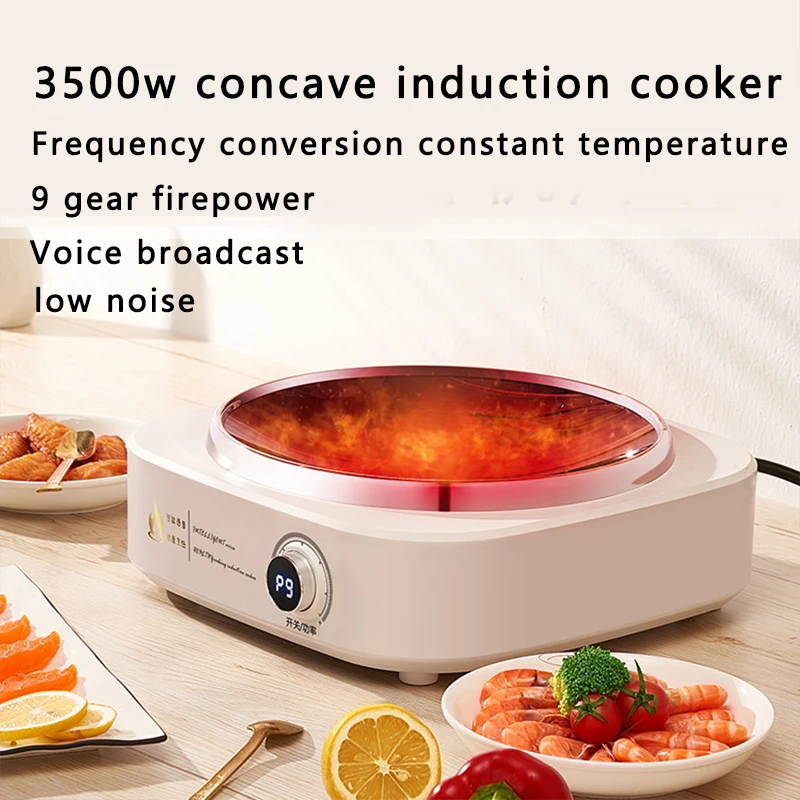 Commercial Restaurant Tabletop Concave Surface Frying 3000W Induction Cooker With Wok