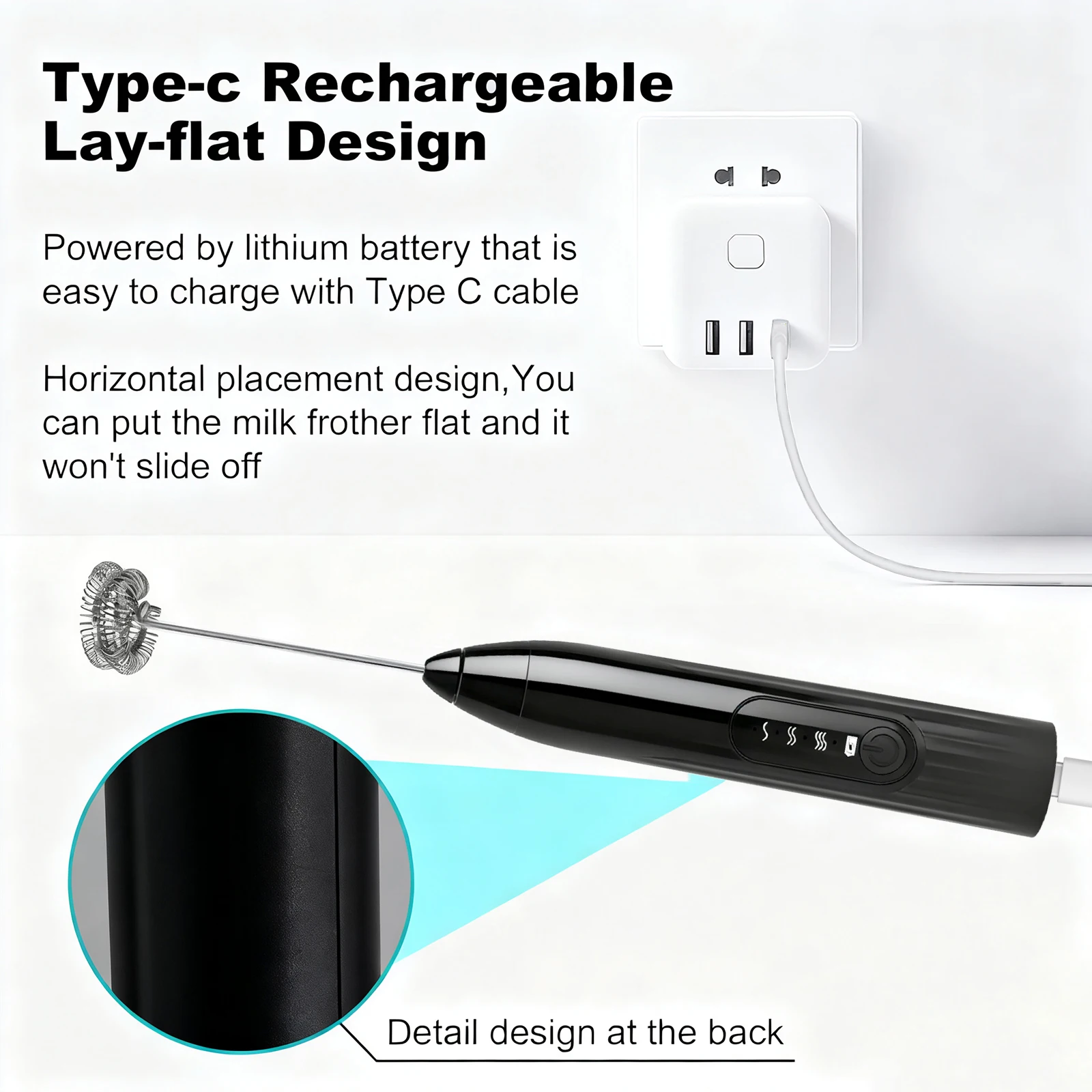 미니 핸드헬드 우유 거품기 충전식 음료 믹서 커피 라떼에 적합한 우유 거품기