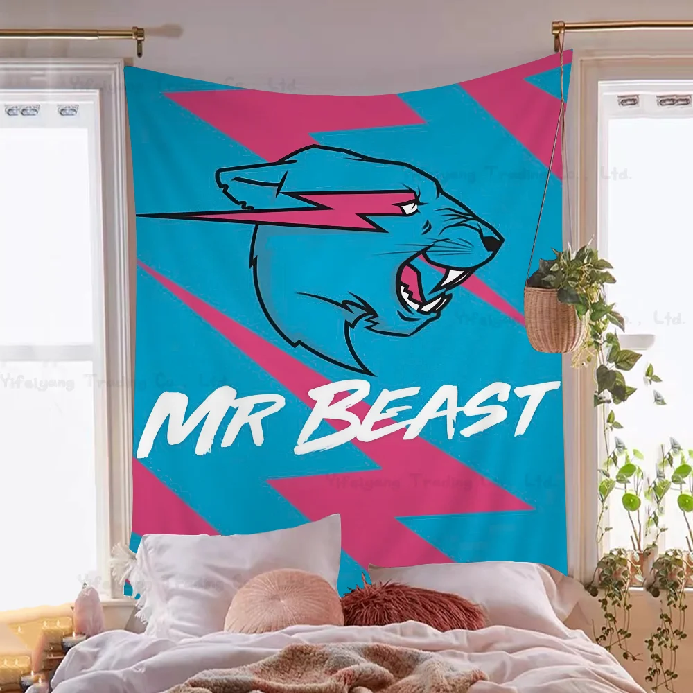 Game Blogger Mr-Beast Printed Large Wall Tapestry Cheap Hippie Wall Hanging Bohemian Wall Tapestries Mandala Home Decor