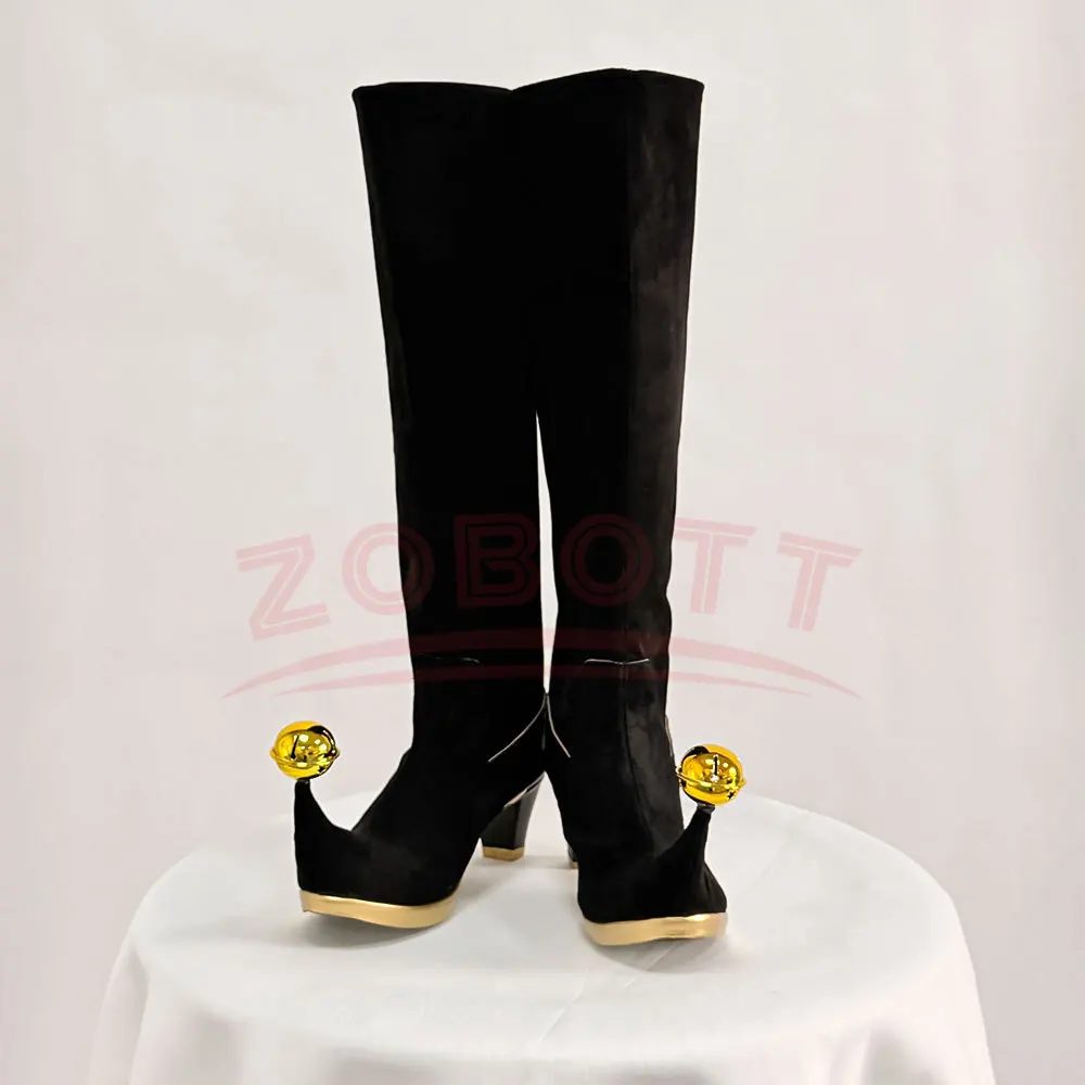 Anime The Freak Circus Jester Pierrot Harlequin Cosplay Shoes Clown Black High Heels Boots Halloween Carnival Costume Props