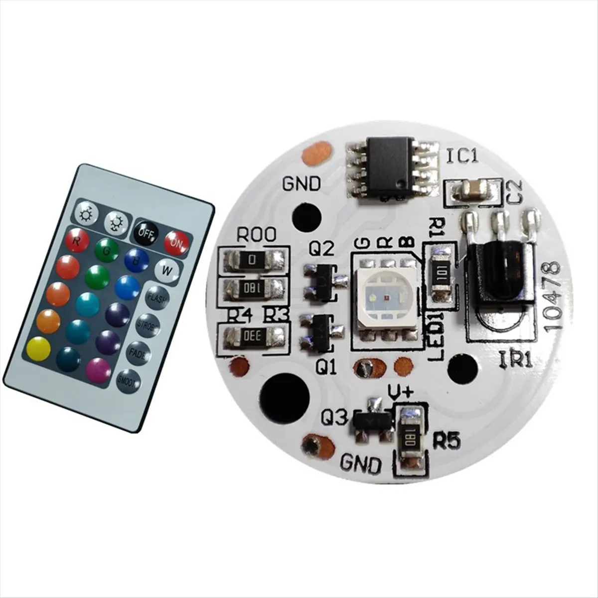 Friendly!5V Low Voltage LED Lights Plate Color RGB Lamp Board 3W Colorful Gradient Source IR 24-Key Wireless Remote Switch