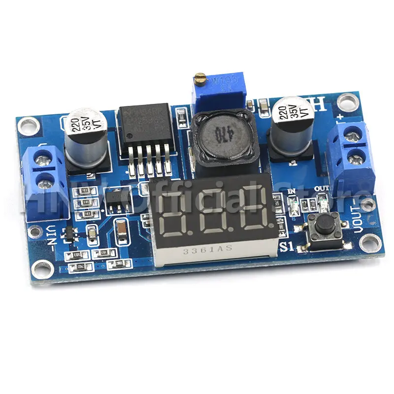 Lm2596 buck 3a DC-DC tensão ajustável step-down power module + led azul voltímetro