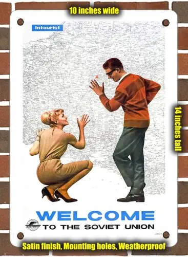 METAL SIGN - 1964 Intourist Welcome to the Soviet Union - 10x14 Inches